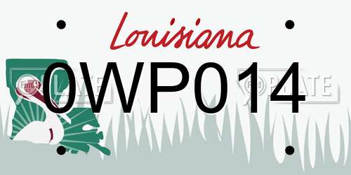 0WP014 Louisiana License Plate