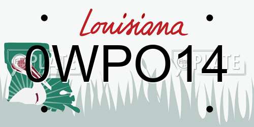 0WPO14 Louisiana License Plate