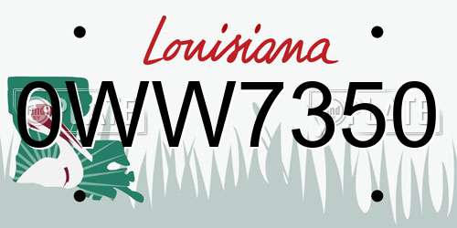 0WW7350 Louisiana License Plate