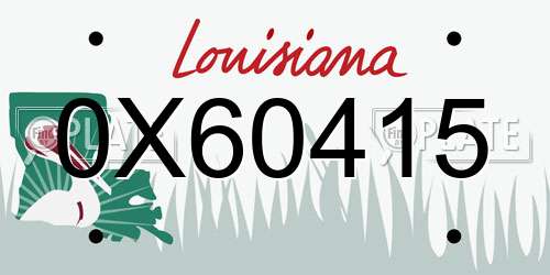 0X60415 Louisiana License Plate