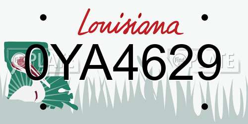 0YA4629 Louisiana License Plate