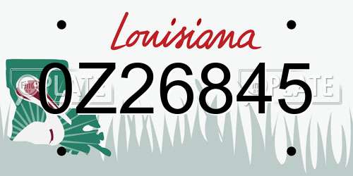 0Z26845 Louisiana License Plate
