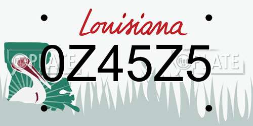 0Z45Z5 Louisiana License Plate