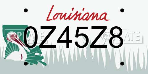 0Z45Z8 Louisiana License Plate