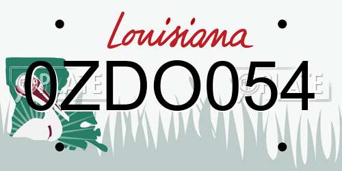 0ZDO054 Louisiana License Plate