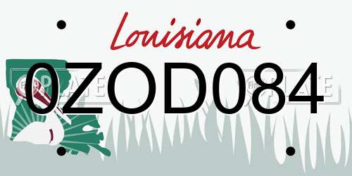 0ZOD084 Louisiana License Plate