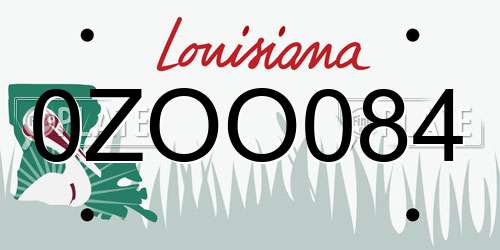 0ZOO084 Louisiana License Plate