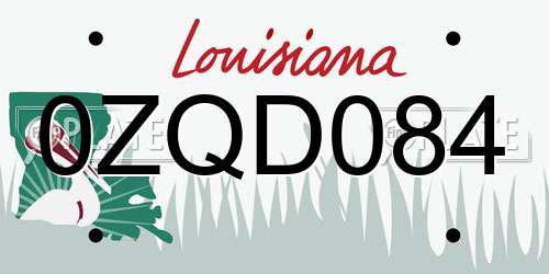 0ZQD084 Louisiana License Plate