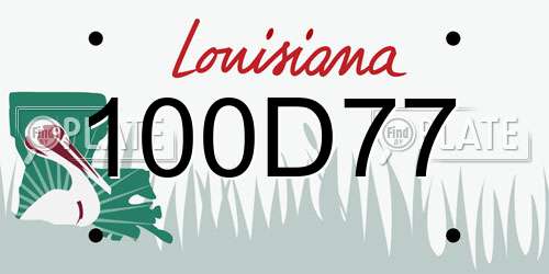 100D77 Louisiana License Plate