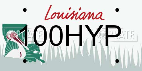 100HYP Louisiana License Plate