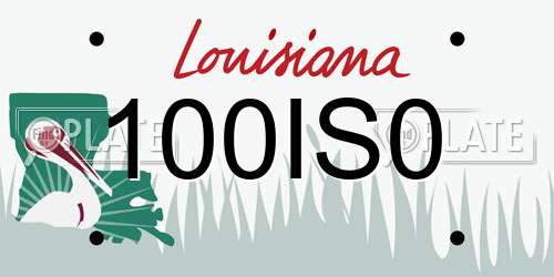 100IS0 Louisiana License Plate