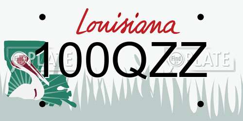 100QZZ Louisiana License Plate