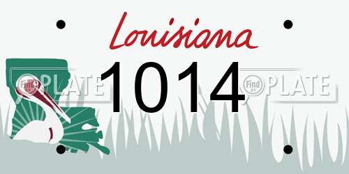 1014 Louisiana License Plate
