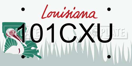 101CXU Louisiana License Plate