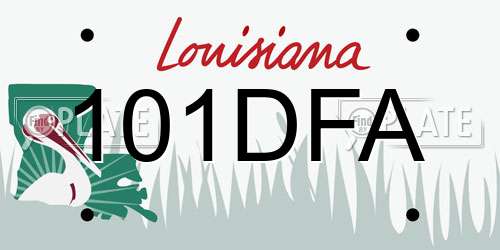 101DFA Louisiana License Plate