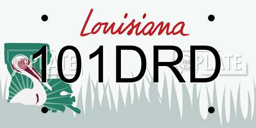 101DRD Louisiana License Plate