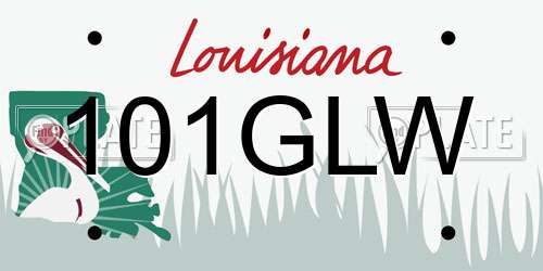 101GLW Louisiana License Plate