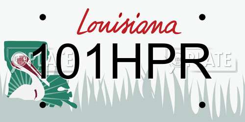 101HPR Louisiana License Plate