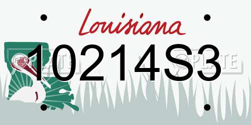10214S3 Louisiana License Plate