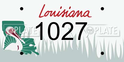 1027 Louisiana License Plate