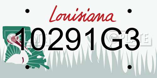 10291G3 Louisiana License Plate