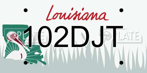 102DJT Louisiana License Plate