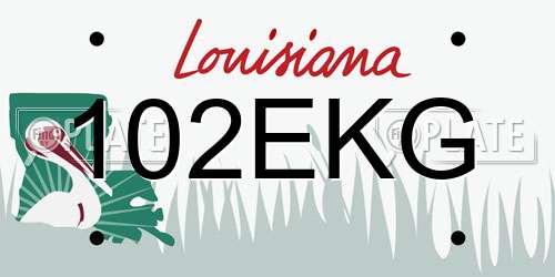 102EKG Louisiana License Plate