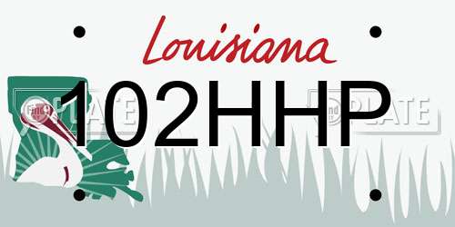 102HHP Louisiana License Plate
