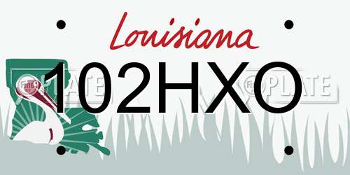 102HXO Louisiana License Plate