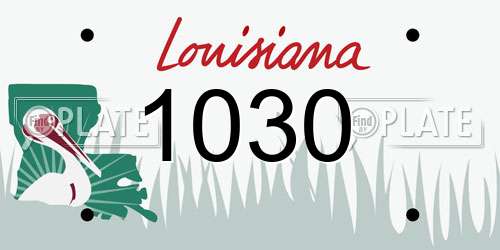 1030 Louisiana License Plate