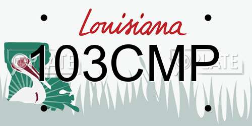103CMP Louisiana License Plate