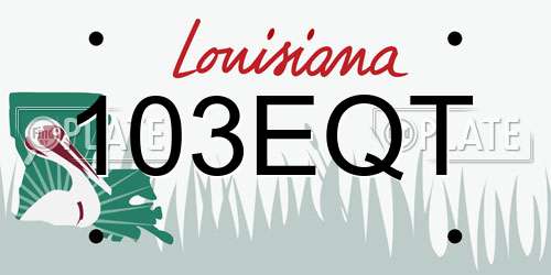 103EQT Louisiana License Plate