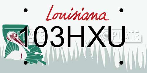 103HXU Louisiana License Plate
