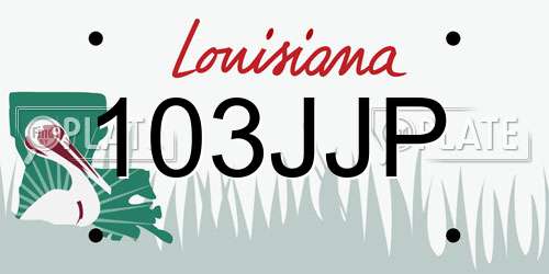 103JJP Louisiana License Plate