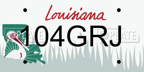 104GRJ Louisiana License Plate