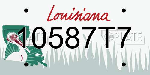 10587T7 Louisiana License Plate