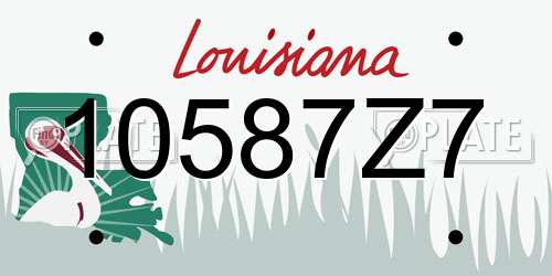 10587Z7 Louisiana License Plate