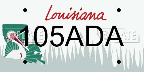105ADA Louisiana License Plate