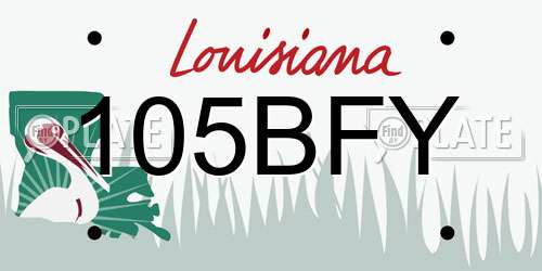 105BFY Louisiana License Plate