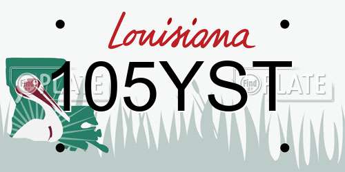 105YST Louisiana License Plate