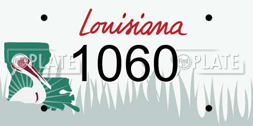 1060 Louisiana License Plate