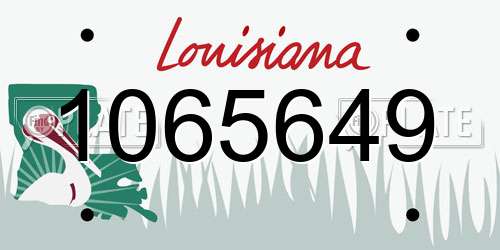 1065649 Louisiana License Plate