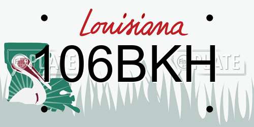 106BKH Louisiana License Plate