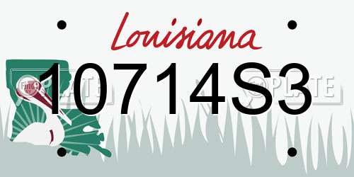 10714S3 Louisiana License Plate