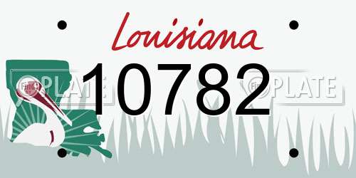 10782 Louisiana License Plate