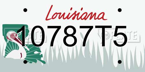 10787T5 Louisiana License Plate