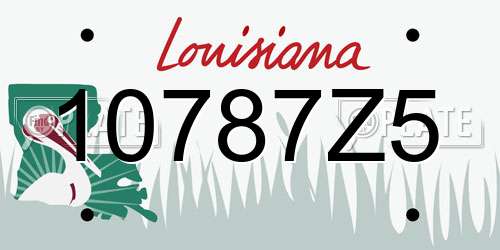 10787Z5 Louisiana License Plate