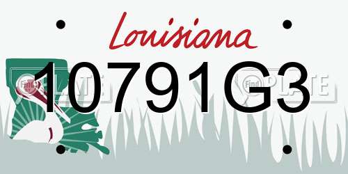 10791G3 Louisiana License Plate