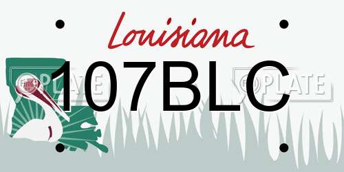 107BLC Louisiana License Plate
