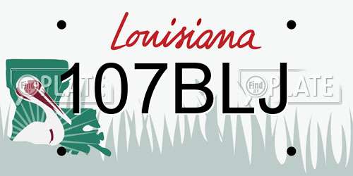 107BLJ Louisiana License Plate